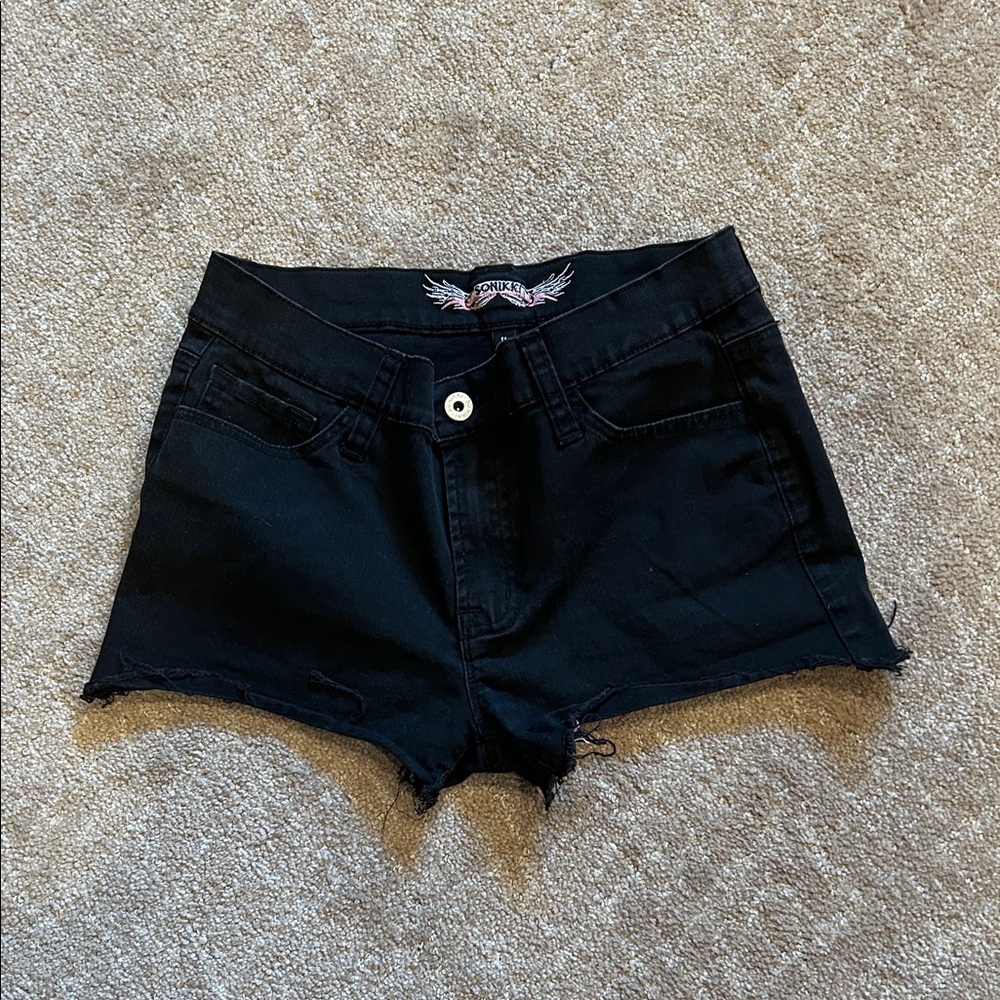 So nikki Black Denim Shorts